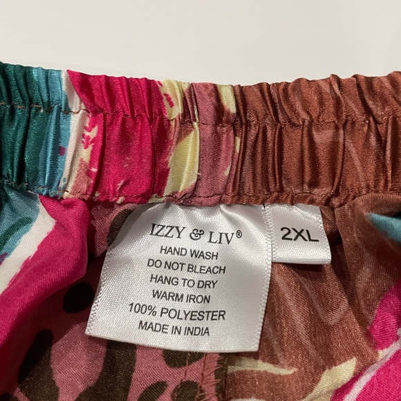 Izzy & Liv NWOT Patchwork Queen satin pajama pants wide leg 2XL - Picture 6 of 9